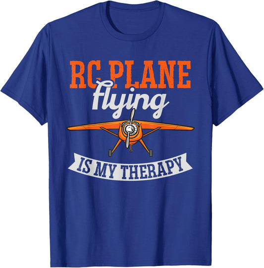 RC Plane Flying Is My Therapy Radio Controlled Airplane T-Shirt - T-Shirt | Royal