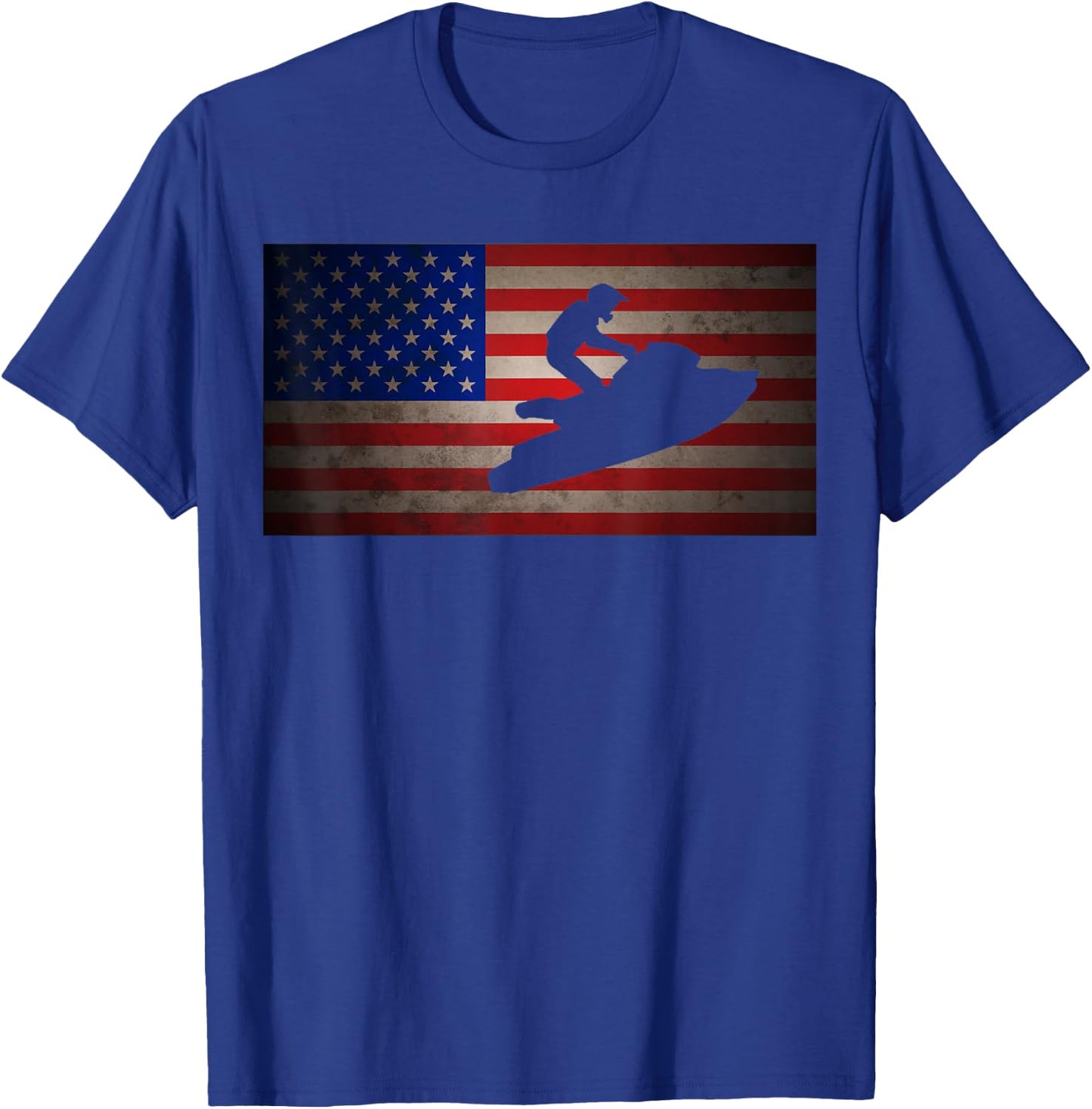 American Flag Jet Ski T Shirt - Cool Jet Ski Women Kids Men T-Shirt - T-Shirt | Royal