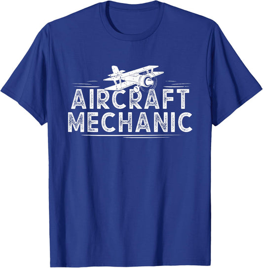 Aircraft Mechanic - Airplane Mechanic Aviation Outfit Gift T-Shirt - T-Shirt | Royal