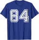 Distressed Number #84 White Sport Number T-Shirt - T-Shirt | Royal