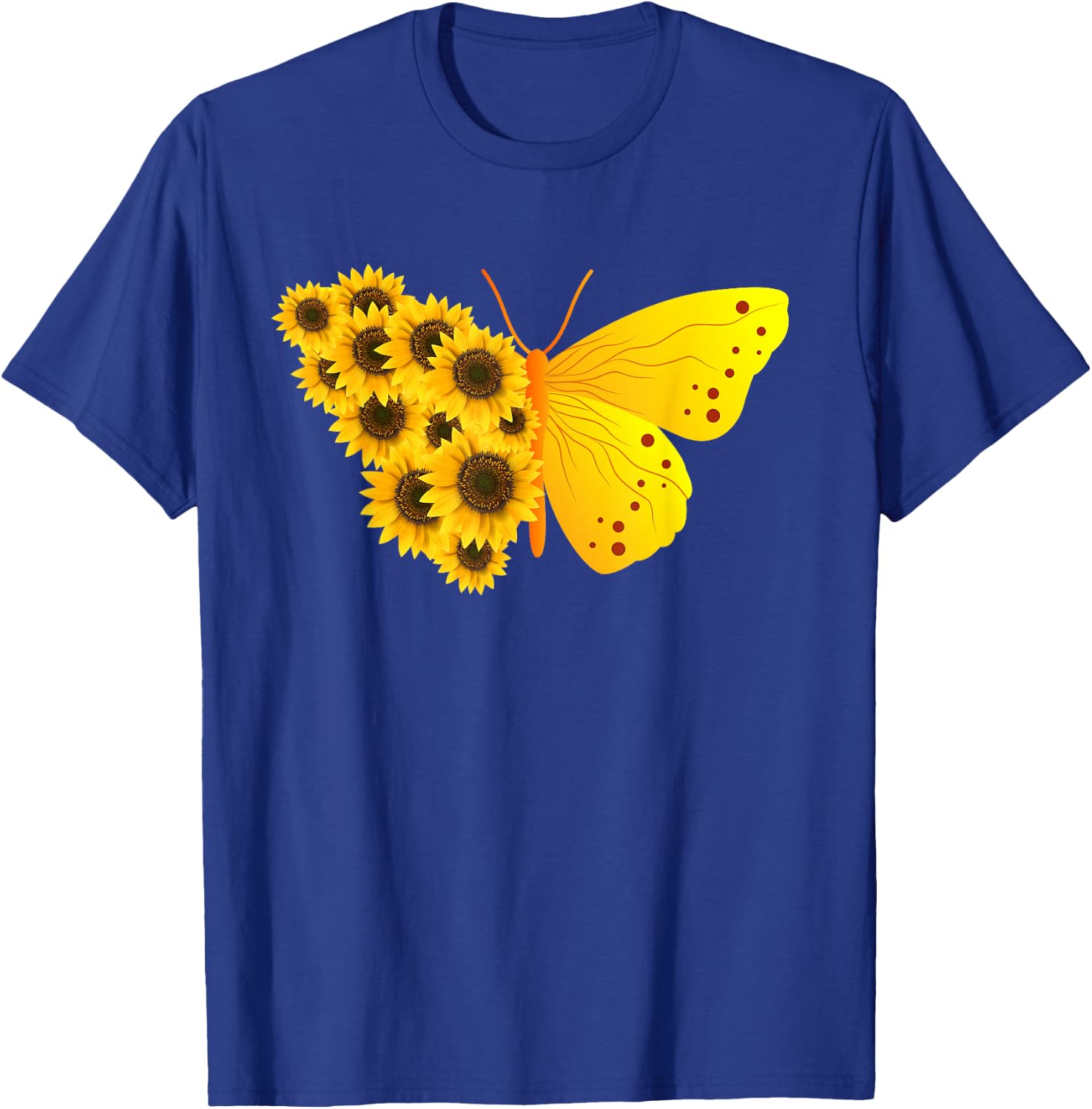 Sunflower Butterfly T-Shirt - T-Shirt | Royal
