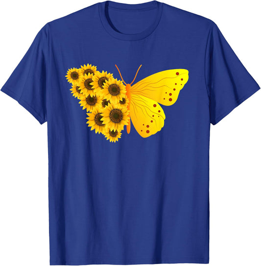 Sunflower Butterfly T-Shirt - T-Shirt | Royal