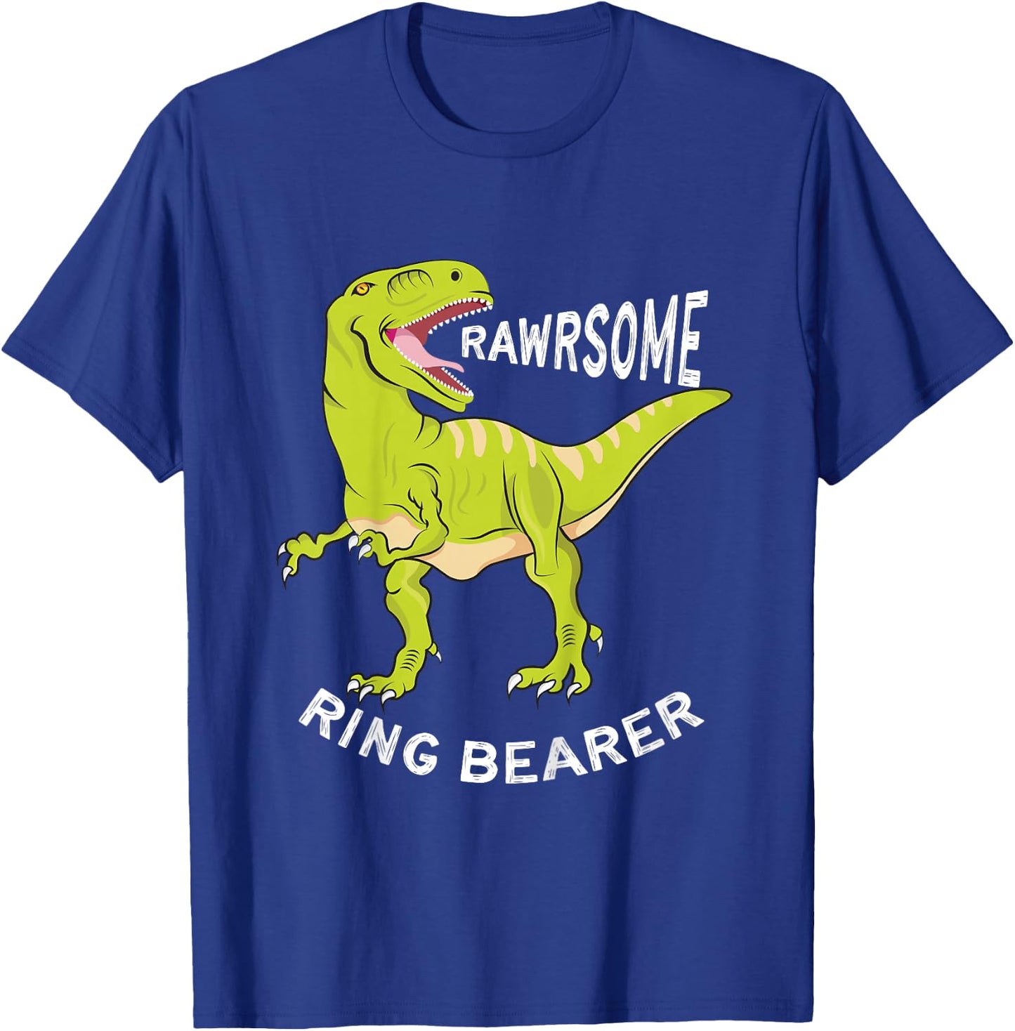Awesome Dinosaur Ring Bearer Shirt T-Rex for Kids T-Shirt - T-Shirt | Royal