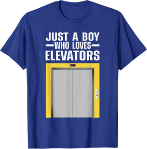 Cool Elevator Art Men Boys Kids Elevator Mechanic Inspector T-Shirt - T-Shirt | Royal