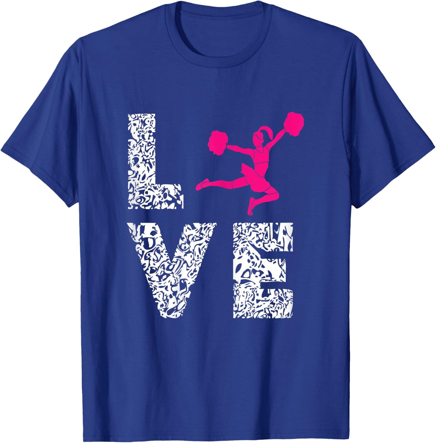 Cheerleader Love Cardio Pom Poms Girl Cheerleading Workout T-Shirt - T-Shirt | Royal