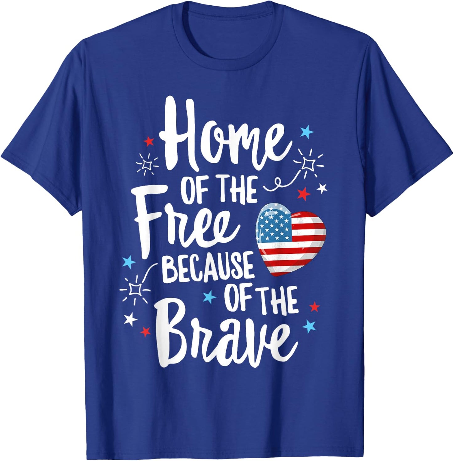 Home Of The Free Veterans 4th of July Women Wife Patriotic T-Shirt - T-Shirt | Royal