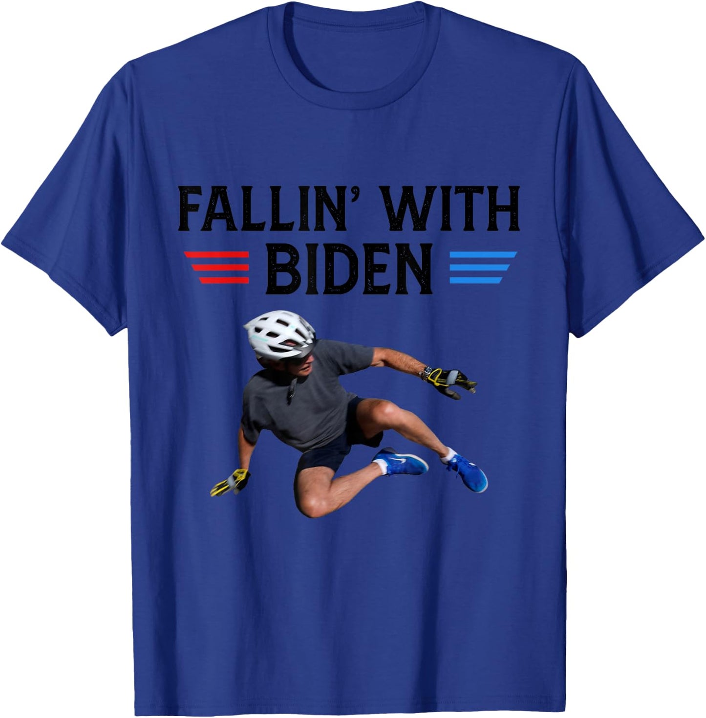 Joe Biden falling off bicycle Biden bike meme funny T-Shirt - T-Shirt | Royal