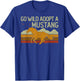 Vintage Sunset Horse Wild Mustang Go Wild Adopt A Mustang T-Shirt - T-Shirt | Royal