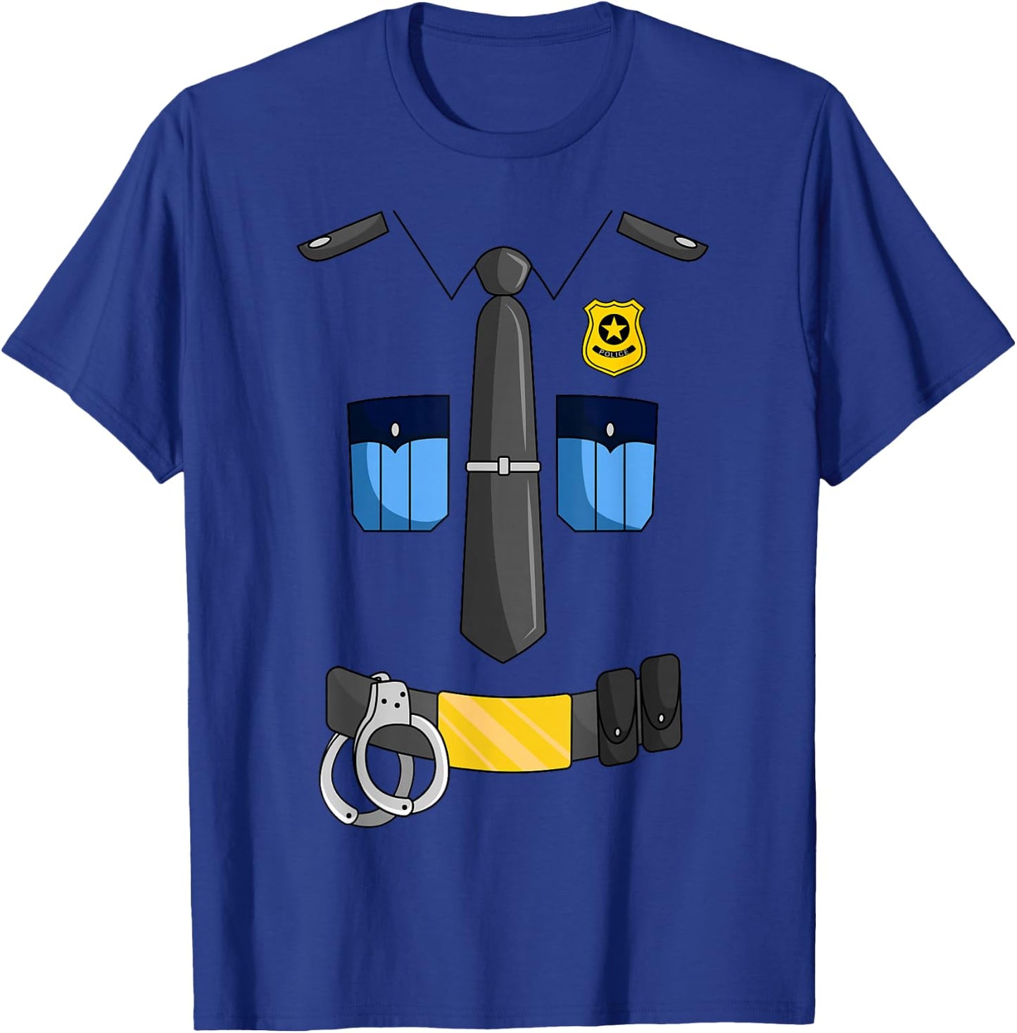 Police Officer Costume Policeman Cop Sheriff Halloween T-Shirt - T-Shirt | Royal