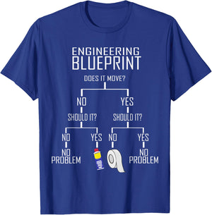 My Engineering Blueprint Gifts For Engineers Engineer Men T-Shirt - T-Shirt | Royal