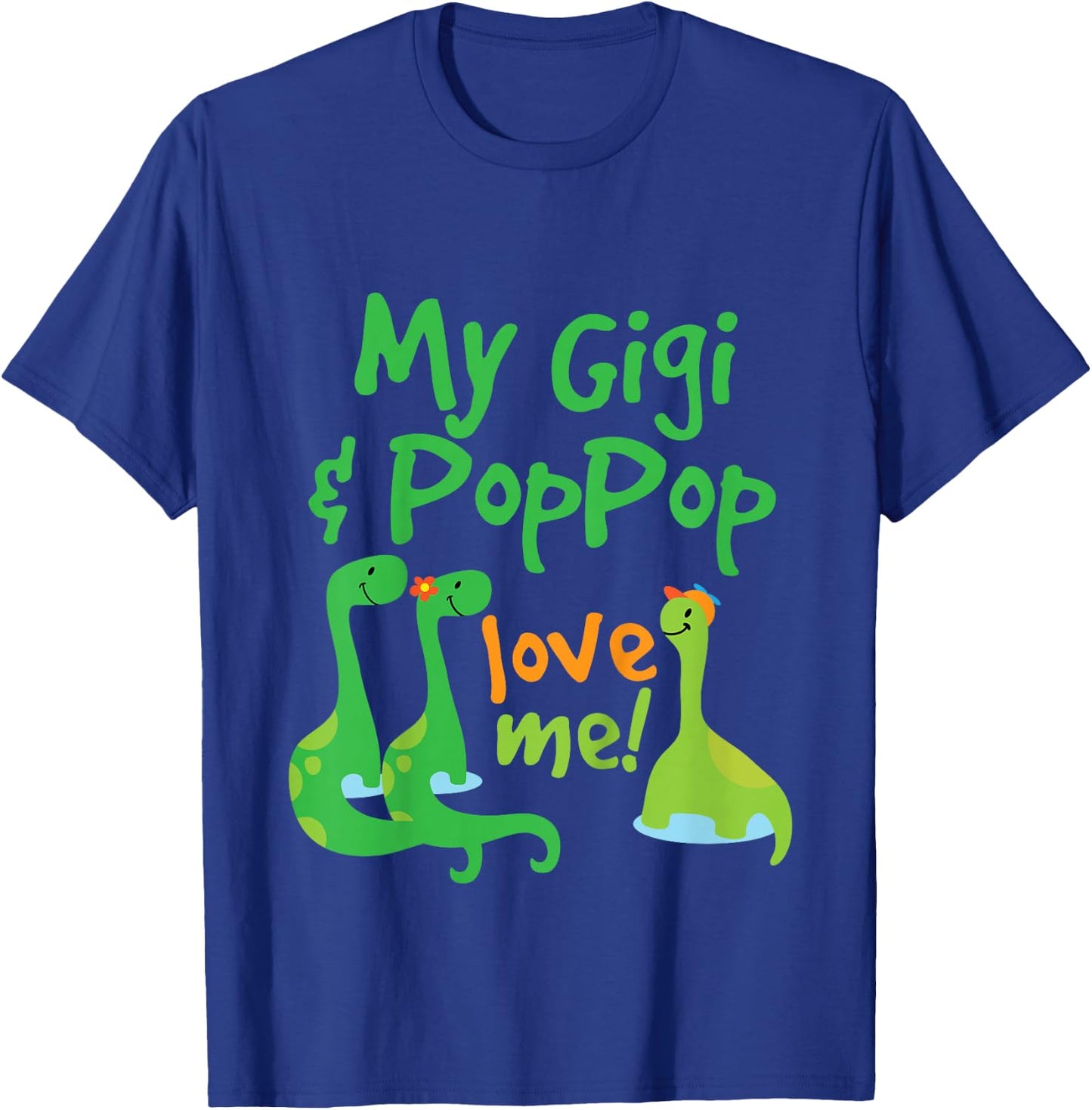 Kids Gigi and PopPop Love Me Grandchild Dinosaur T-Shirt - T-Shirt | Royal