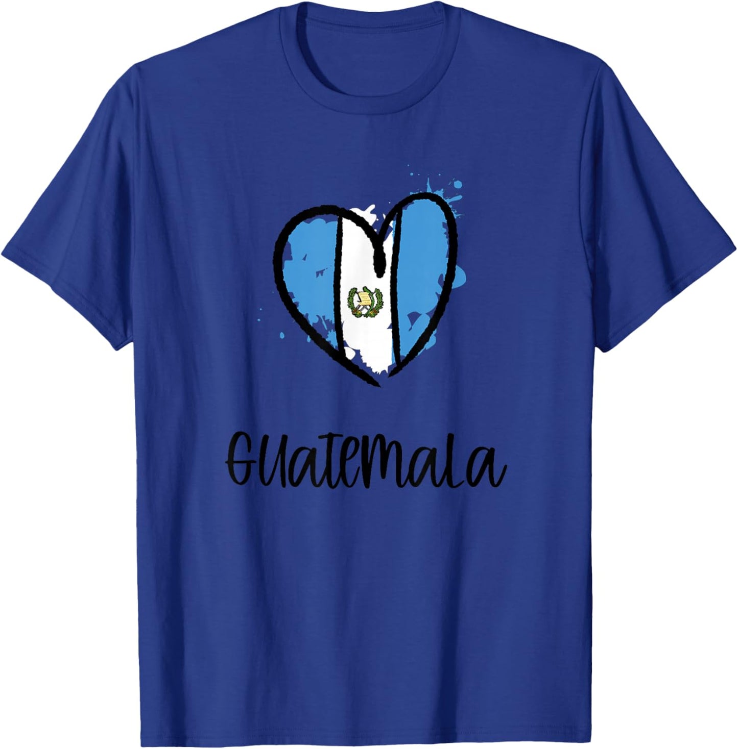 Guatemala Heart Art Northern America Spanish Guatemalan Gift T-Shirt - T-Shirt | Royal