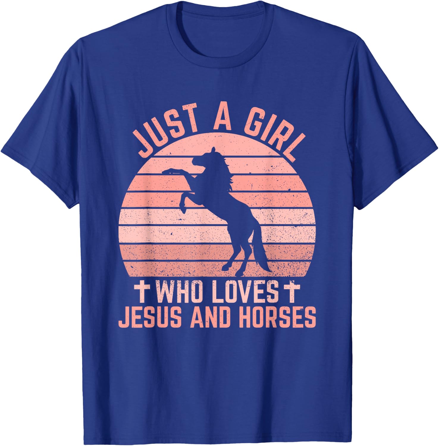Just A Girl Who Loves Jesus And Horses - Christian Riders T-Shirt - T-Shirt | Royal