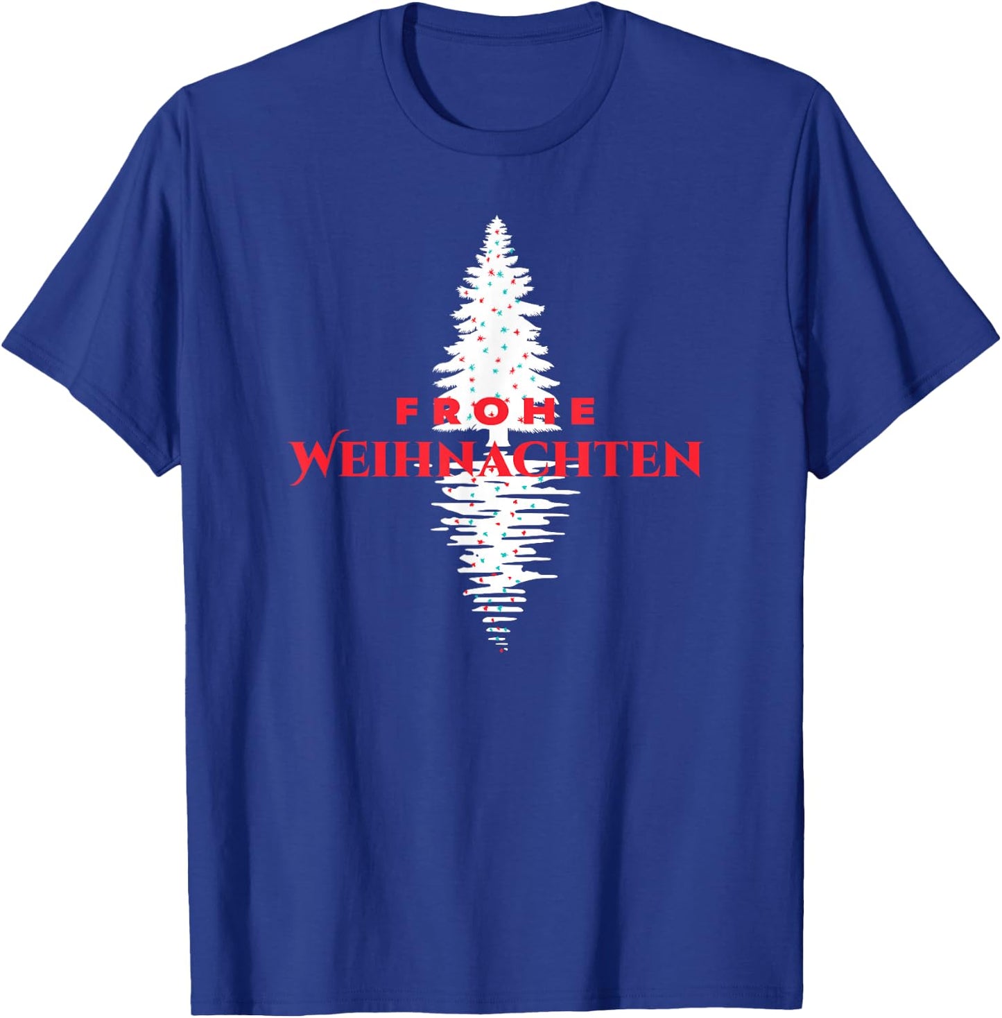 Frohe Weihnachten German Merry Christmas Holiday Tree T-Shirt - T-Shirt | Royal