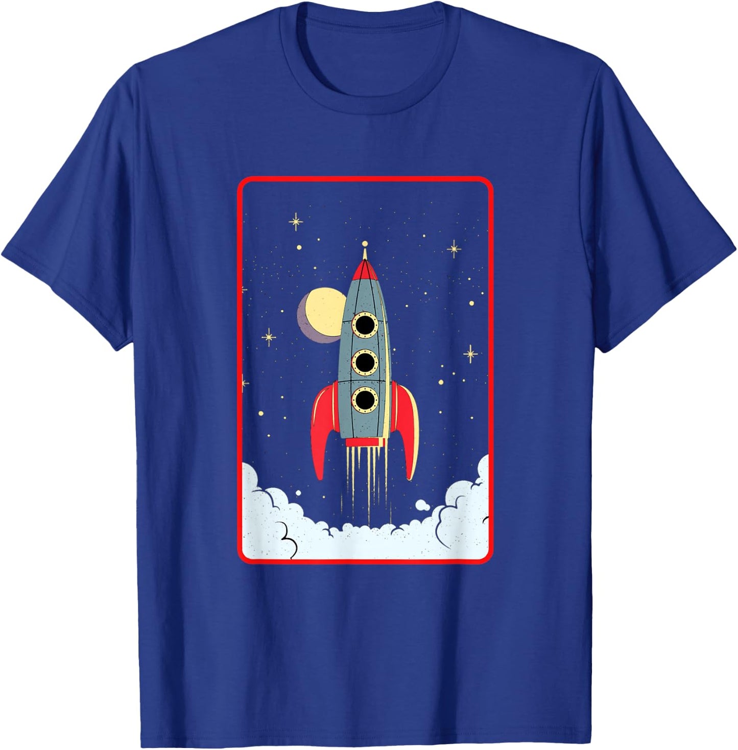 Cool Flies Rocketship Take Off Space Explorer Astronaut T-Shirt - T-Shirt | Royal