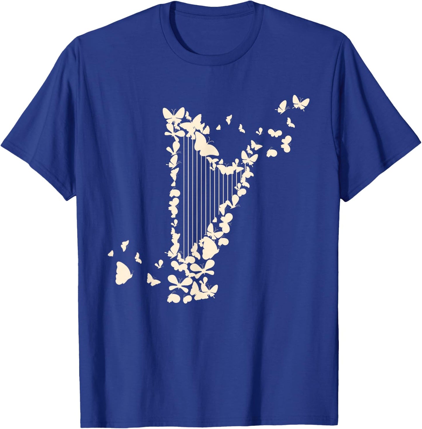 A Harp with Butterflies Harpist T-Shirt - T-Shirt | Royal