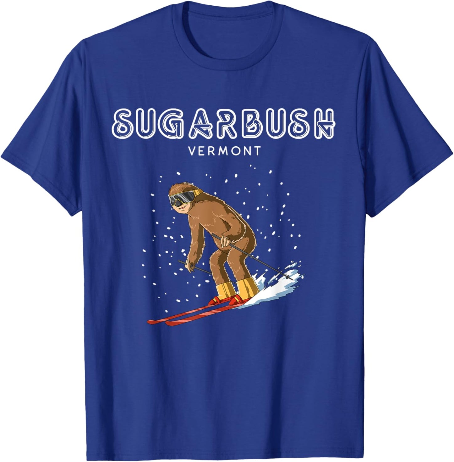 Ski Sloth - Sugarbush Vermont Ski Gift T-Shirt - T-Shirt | Royal