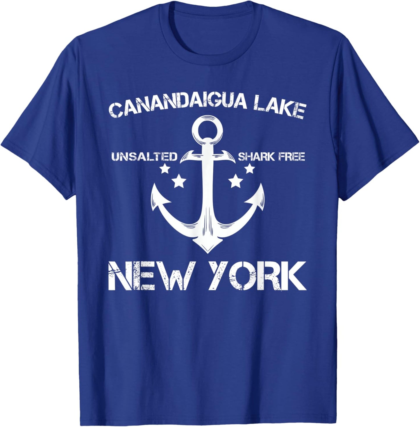 CANANDAIGUA LAKE NEW YORK Funny Fishing Camping Summer Gift Women Kids T-Shirt - T-Shirt | Royal