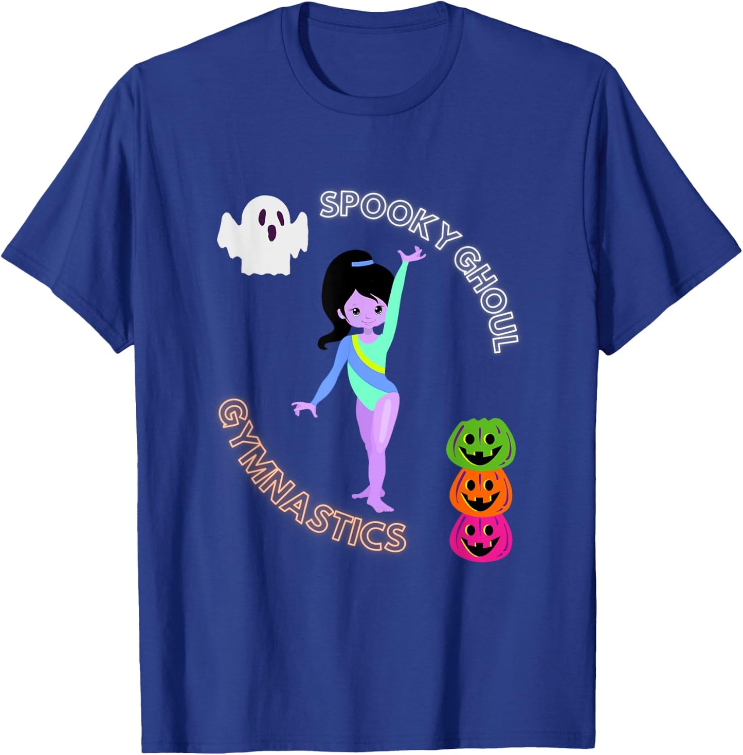 Spooky Ghoul Gymnastics Halloween Gymnast Pumpkin T-Shirt - T-Shirt | Royal