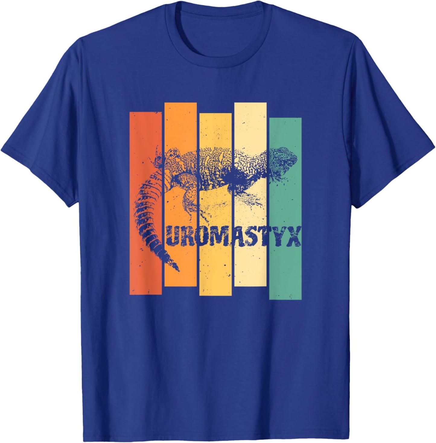 Uromastyx Spiktail Lizard Reptile Retro Colours T-Shirt - T-Shirt | Royal