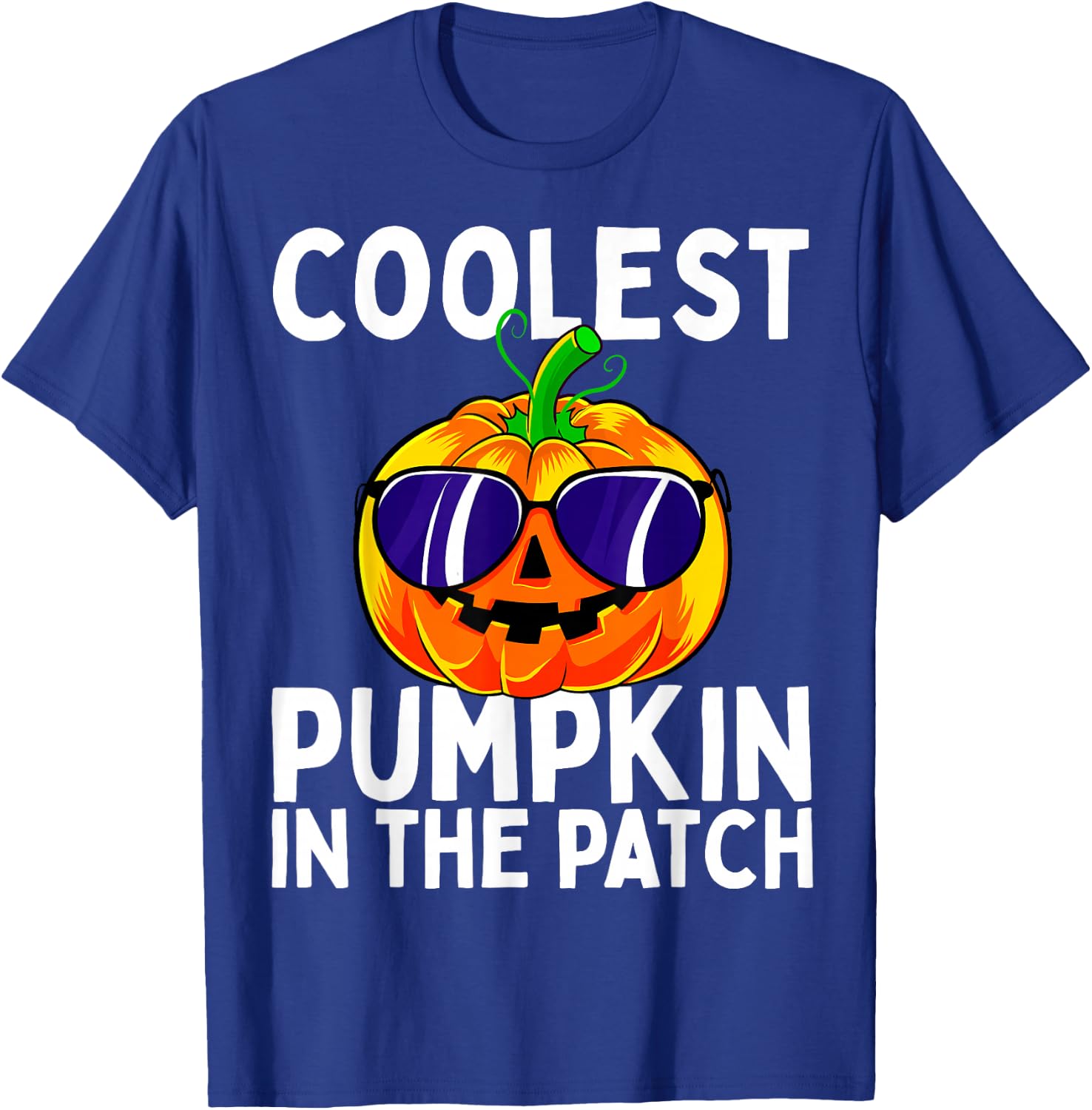 Kids Coolest Pumpkin in the Patch Halloween Boys Girls T-Shirt - T-Shirt | Royal