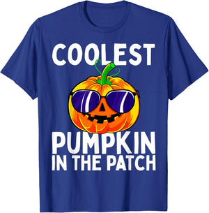 Kids Coolest Pumpkin in the Patch Halloween Boys Girls T-Shirt - T-Shirt | Royal