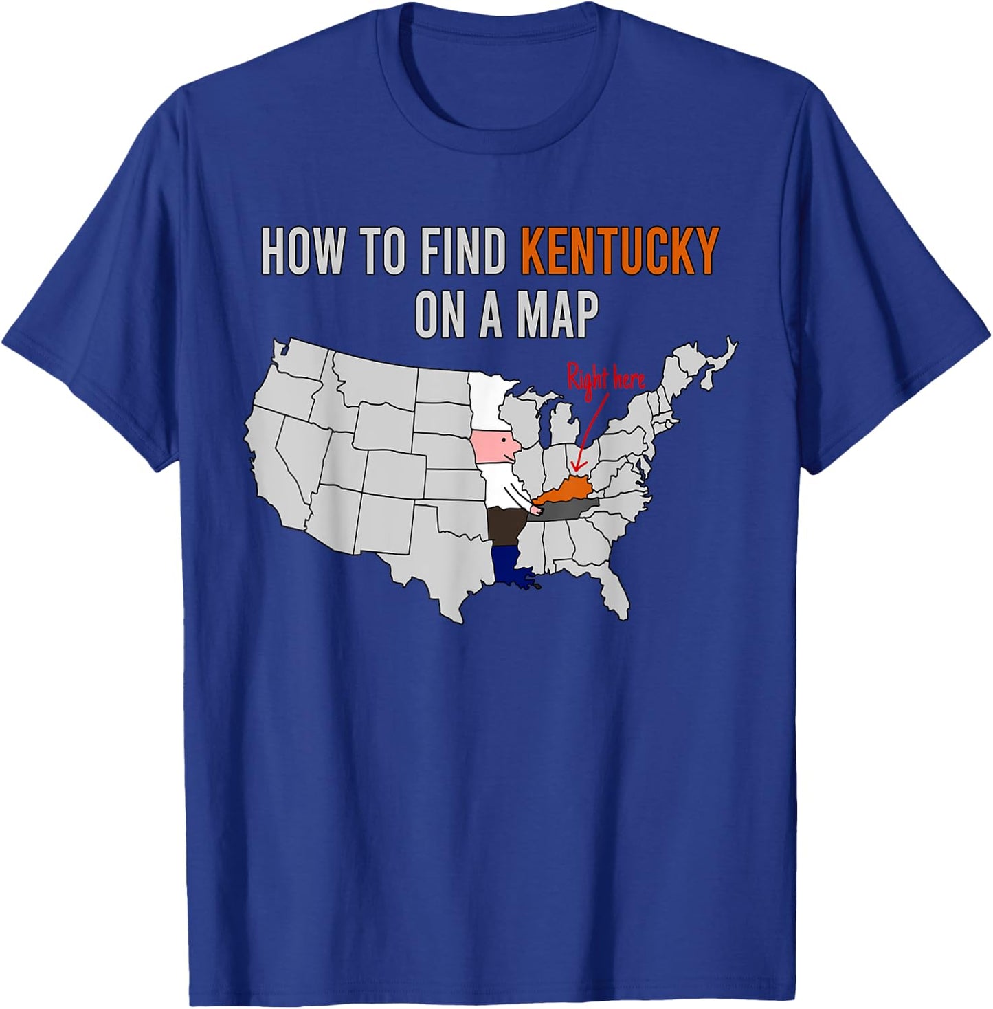 How To Find Kentucky On A Map Chef Holding Fried Chicken T-Shirt - T-Shirt | Royal