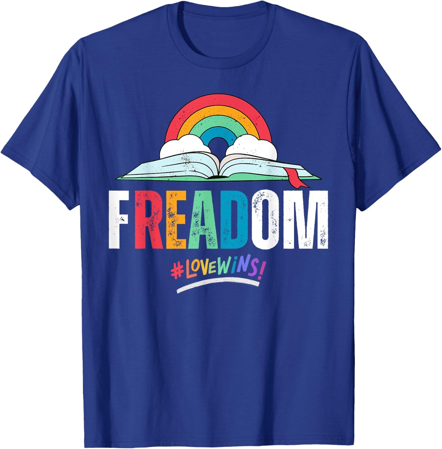 fREADom - I Read Banned Books - LGBTQ Reader Pride Librarian T-Shirt - T-Shirt | Royal