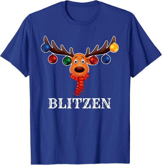 Santa Reindeer Blitzen Xmas Group Costume T-Shirt - T-Shirt | Royal
