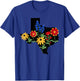 Texas Town & City Apparel Women's Texas Wildflowers Bluebonnets T-Shirt - T-Shirt | Royal