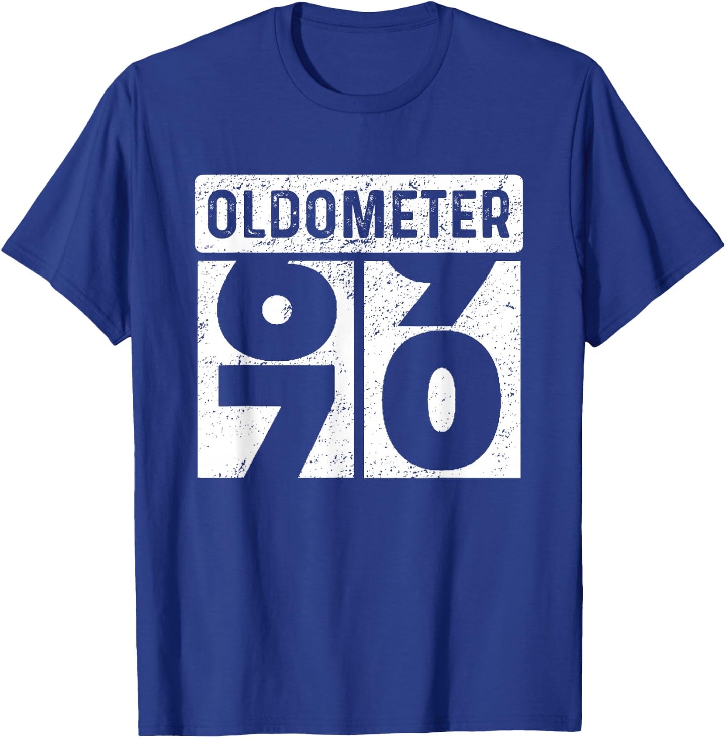 Oldometer Odometer Funny 70th Birthday Gift 70 yrs Old Joke T-Shirt - T-Shirt | Royal