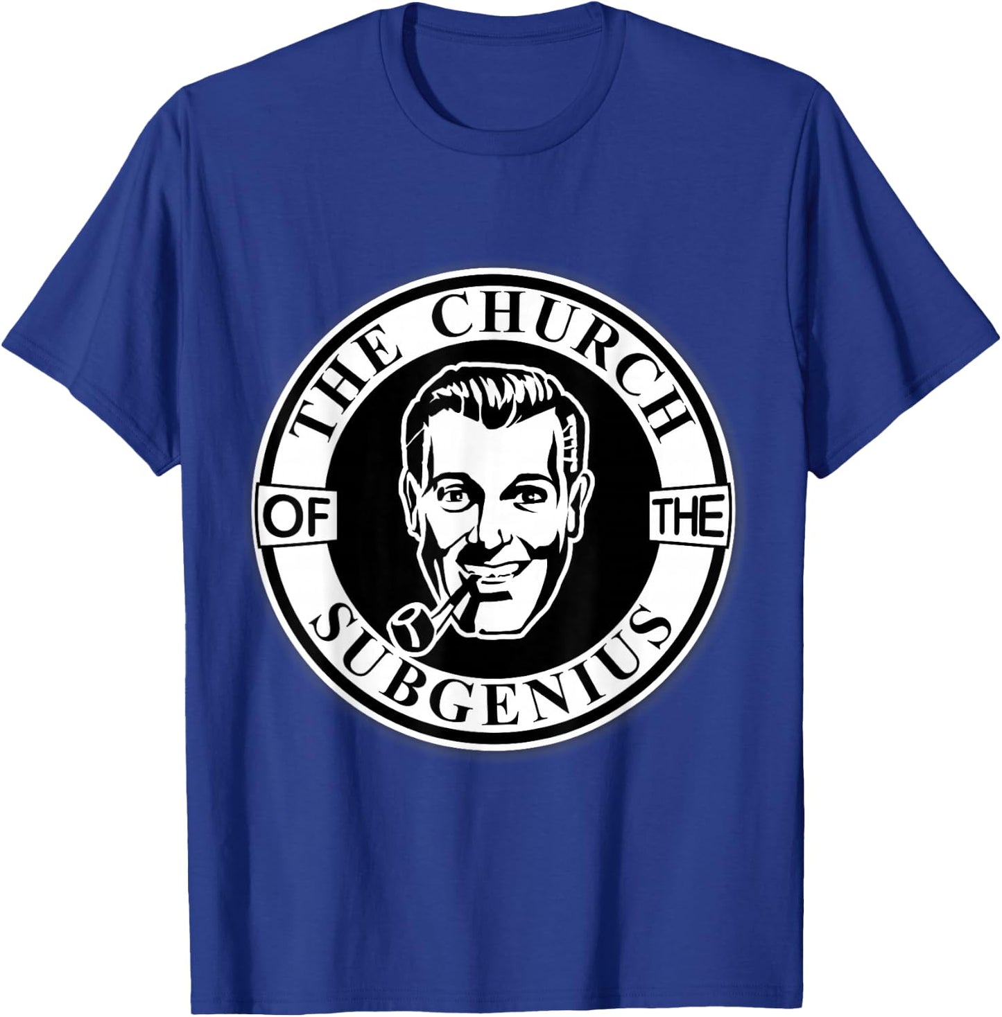 Apedes -Adults Black Classic Fit Short Sleeve Collarless - Church of the SubGenius - Religion Parody Prophet Church - Small T-Shirt - T-Shirt | Royal