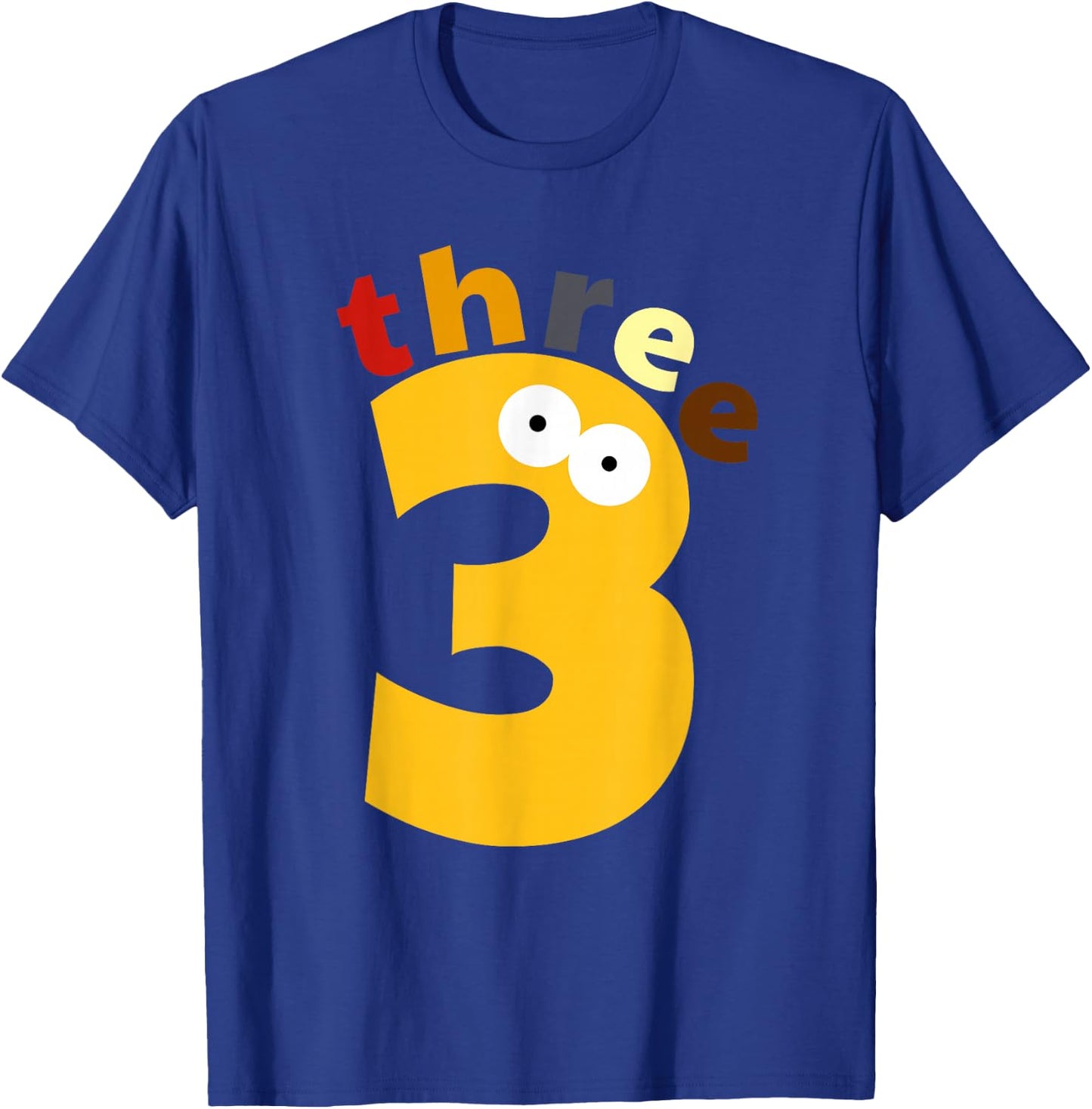 3rd Birthday Party 3 Year Old Twins Triplets Funny Monster T-Shirt - T-Shirt | Royal