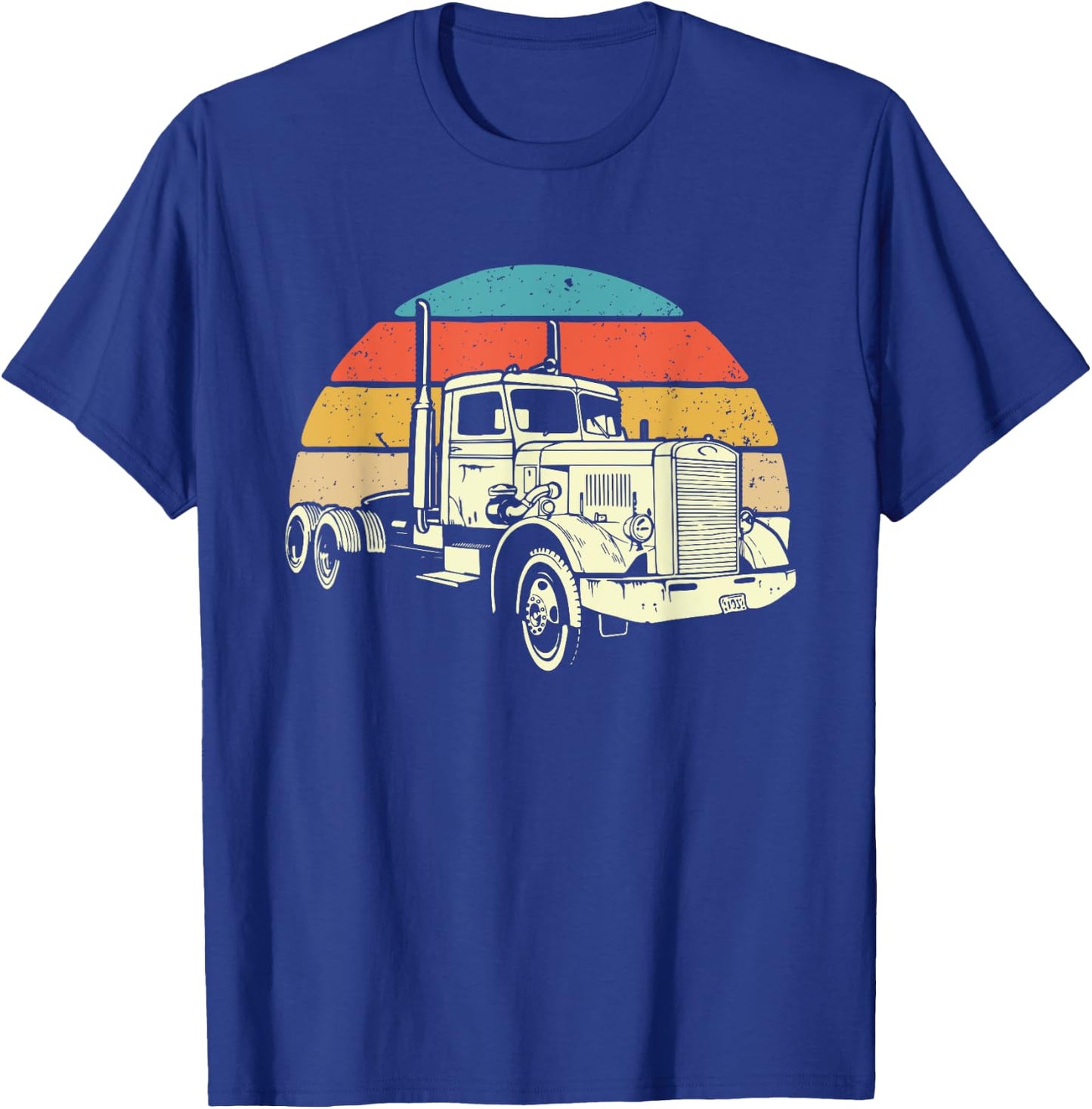 Retro Trucker - Big Rig Hauler Truck Driver Trucking T-Shirt - T-Shirt | Royal