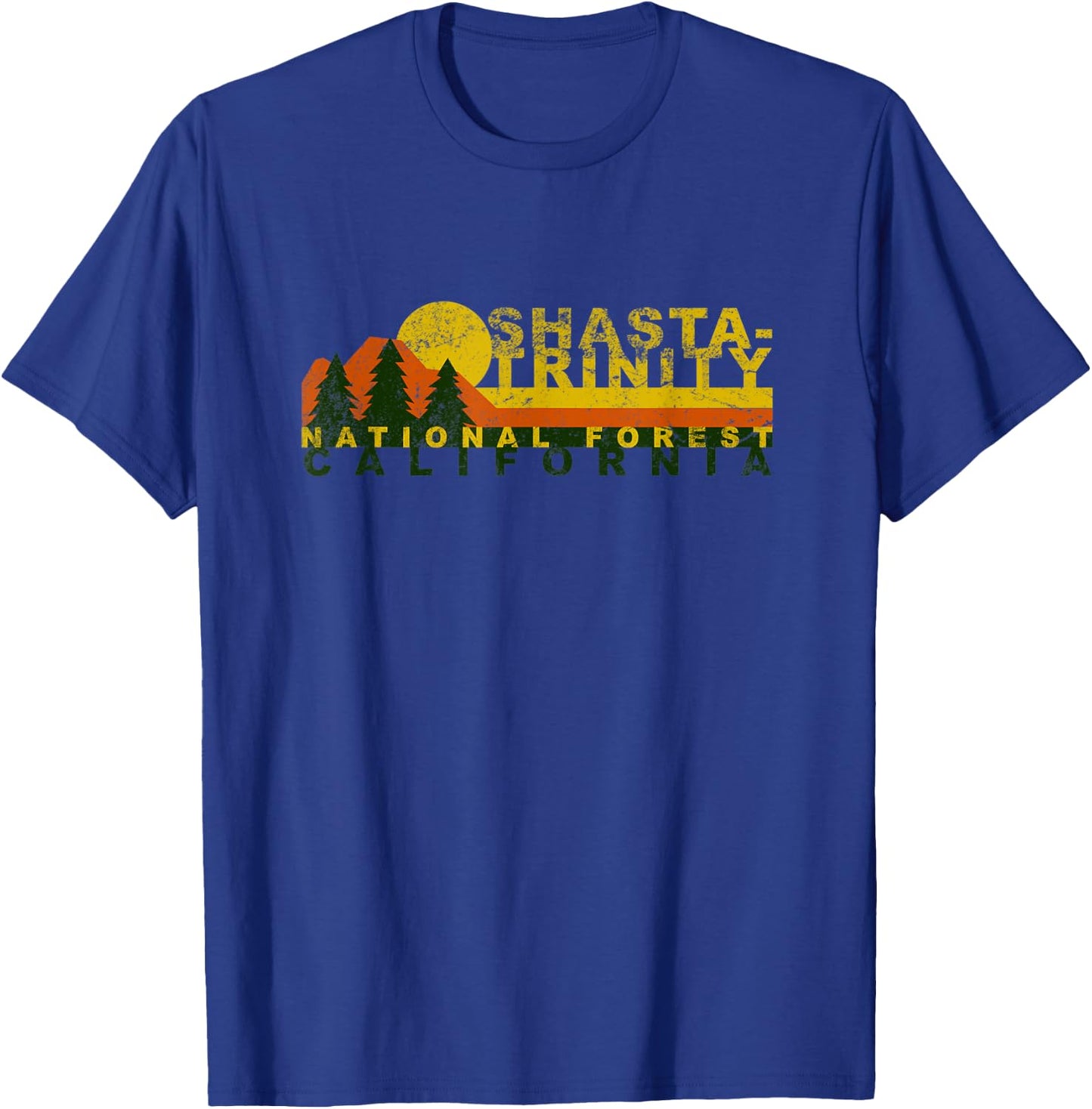 Shasta-Trinity National Forest Vintage Retro T-Shirt - T-Shirt | Royal