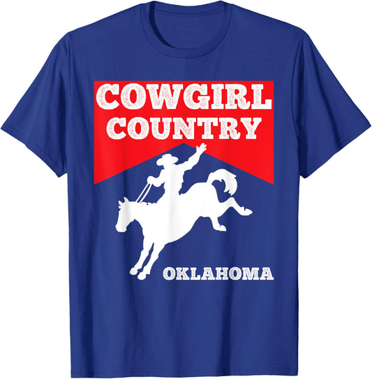 Oklahoma Cowgirl Country Horse Riding Rodeo Apparel T-Shirt - T-Shirt | Royal