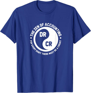 Zen Of Accounting Funny Accountant CPA Yin Yang T-Shirt - T-Shirt | Royal