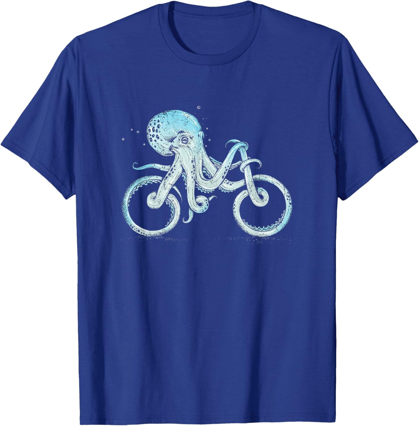 Octopus Riding A Bike Biker Biking Cycle Cycling T-Shirt - T-Shirt | Royal