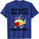 Funny Helicopter Gift Boys Toddler Kids Men Pilot Aviator T-Shirt - T-Shirt | Royal