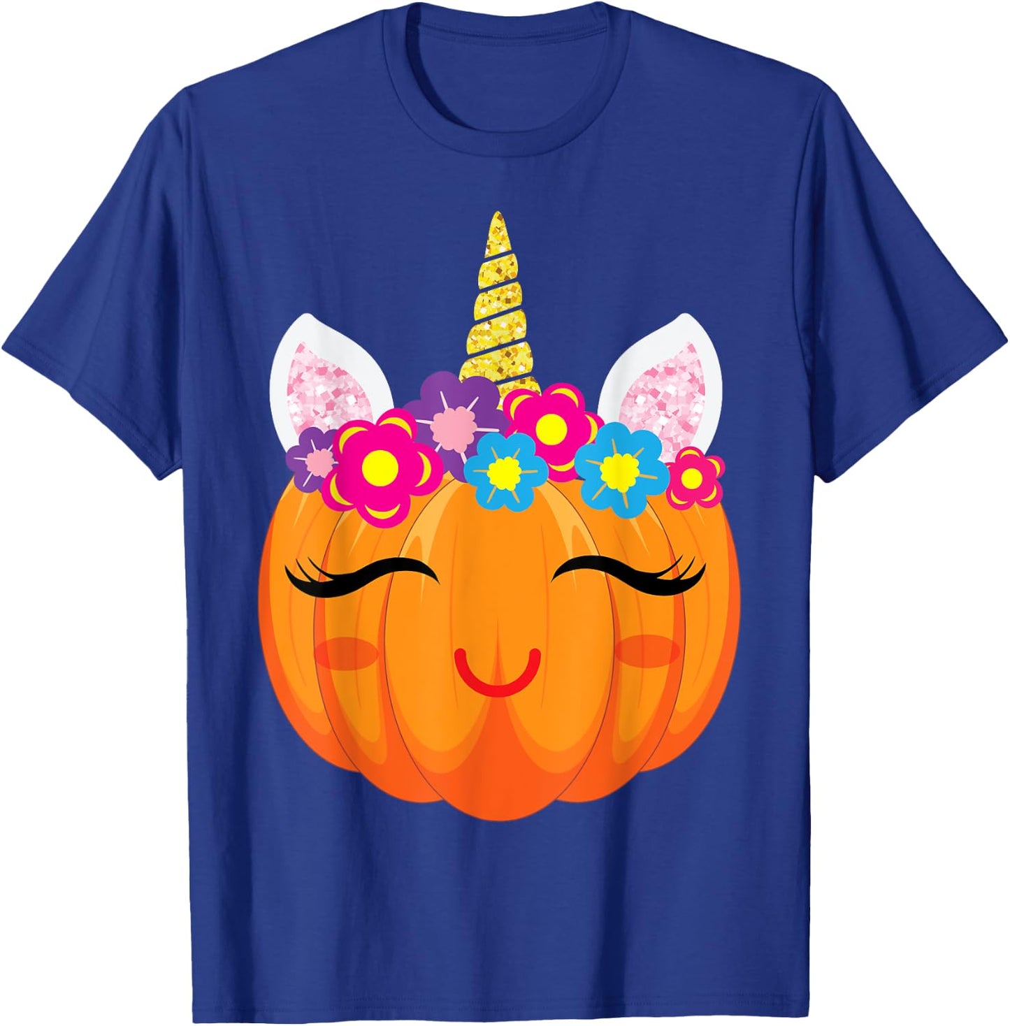 Cute Unicorn Girls Halloween Pumpkin Patch Costume Women T-Shirt - T-Shirt | Royal