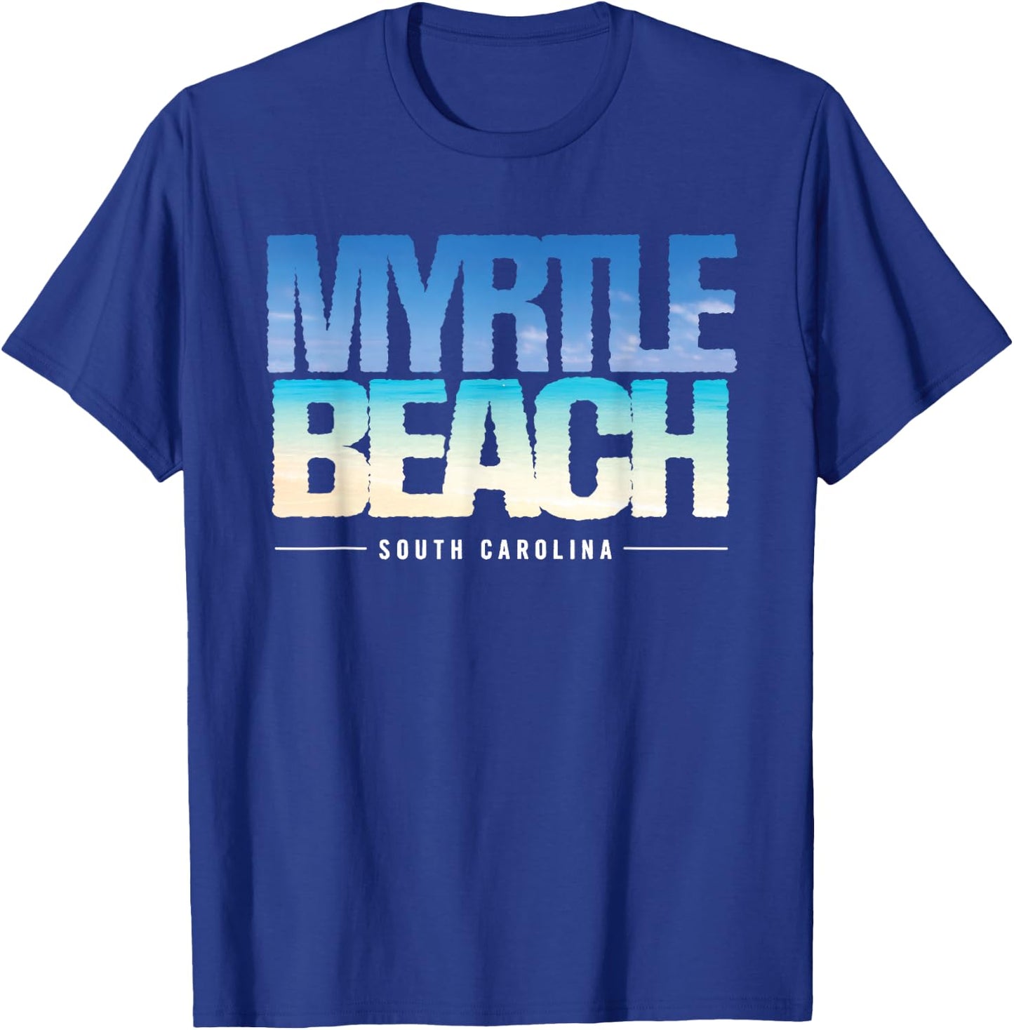 Vintage Tropical Beach Myrtle Beach South Carolina Souvenir T-Shirt - T-Shirt | Royal