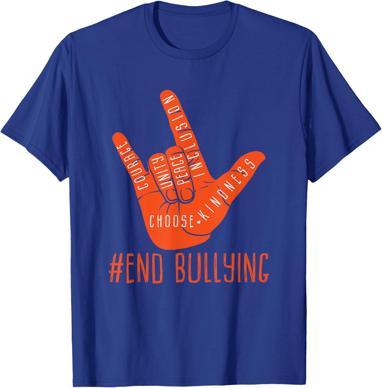 Unity Day Orange Kids 2022 Anti Bullying Love Sign Women T-Shirt - T-Shirt | Royal
