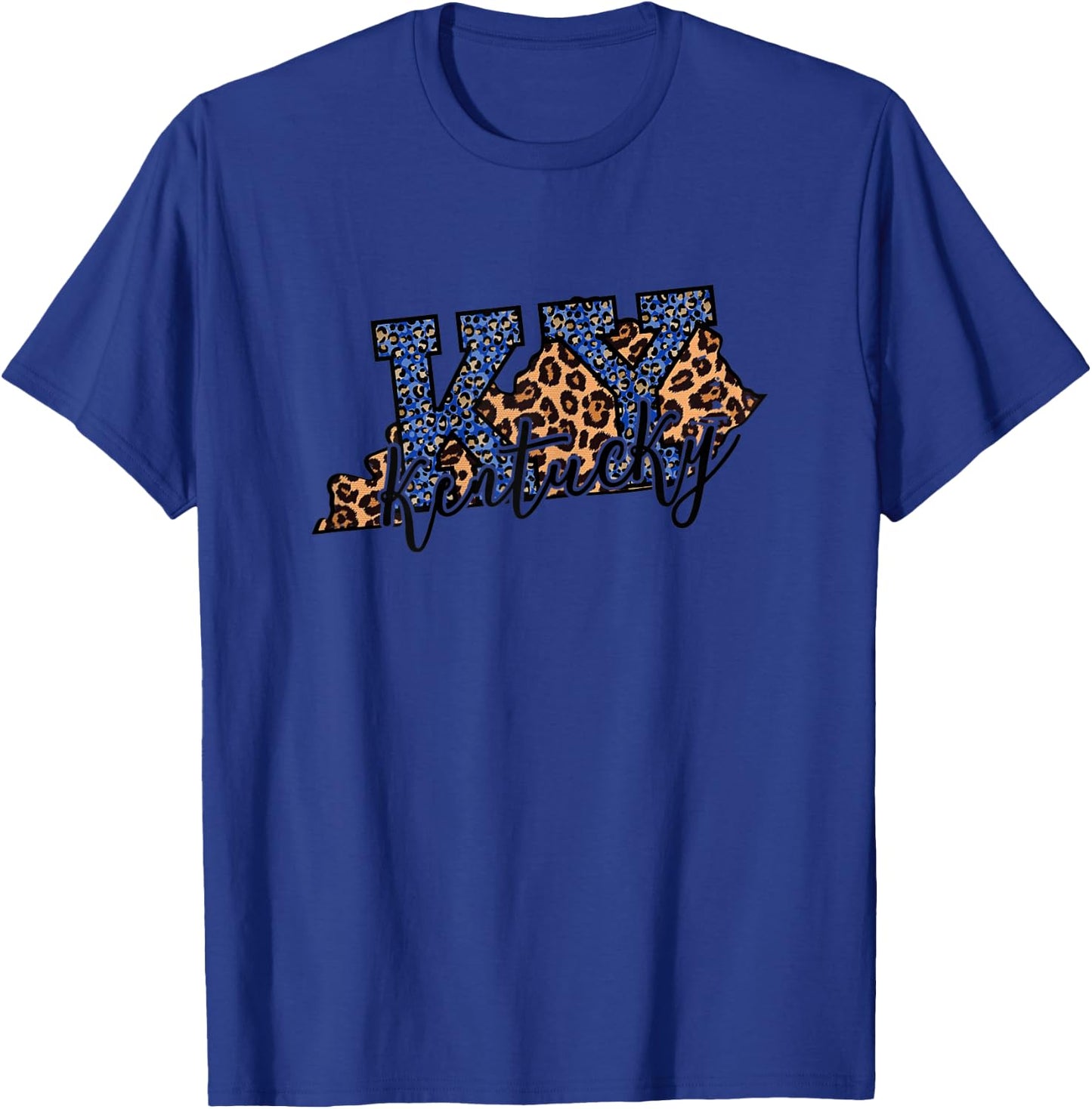 Kentucky Leopard Print KY Pride Kentucky Girl Cute State T-Shirt - T-Shirt | Royal