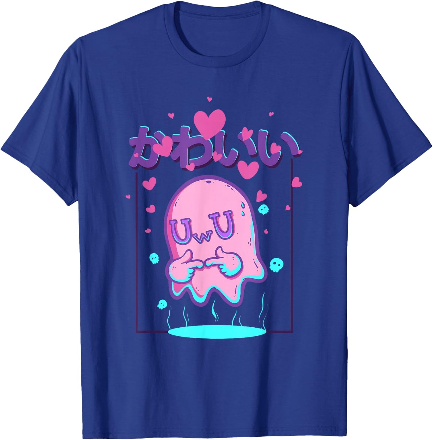 Kawaii Uwu Ghost Anime Japanese Manga Otaku Halloween T-Shirt - T-Shirt | Royal
