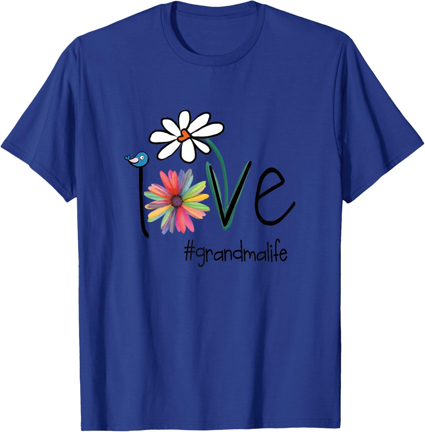 Love Grandma Life - Art Flower T-Shirt - T-Shirt | Royal