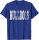 Bulldogs Mascot Distressed Vintage School Sports Name Fans T-Shirt - T-Shirt | Royal