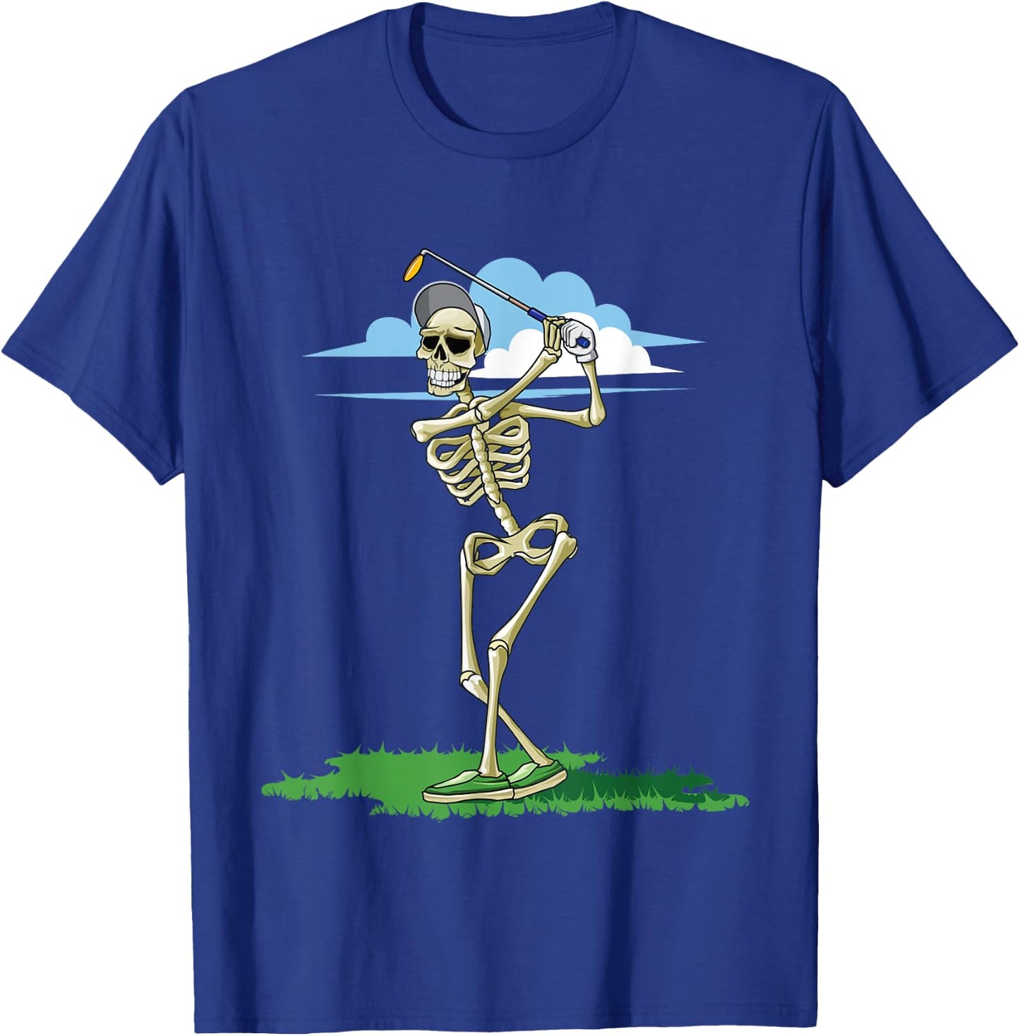 Golfing Skeleton Halloween Men Golf Halloween Golfer T-Shirt - T-Shirt | Royal