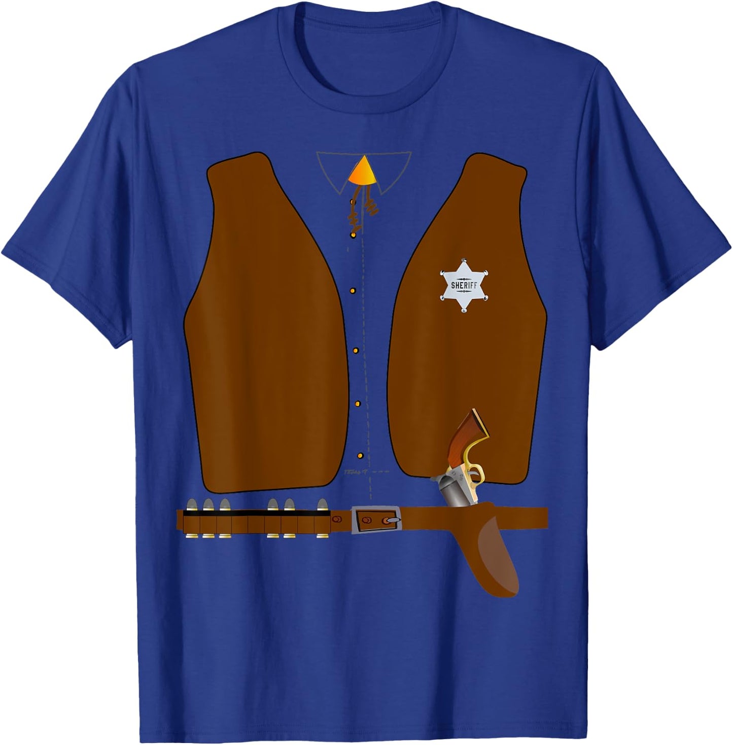 Old Style Western Sheriff and Deputy S. Halloween Costume T-Shirt - T-Shirt | Royal