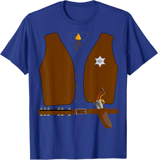 Old Style Western Sheriff and Deputy S. Halloween Costume T-Shirt - T-Shirt | Royal