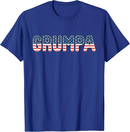 Grumpa American Flag Patriotic USA 4th of July T-Shirt - T-Shirt | Royal